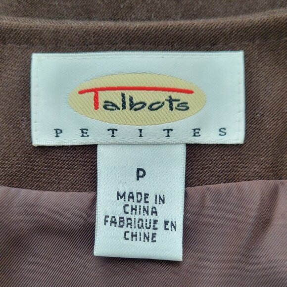 Talbots Petite VTG Faux Suede 2 Piece Vest and Pants Set Chocolate Brown - Picture 6 of 13